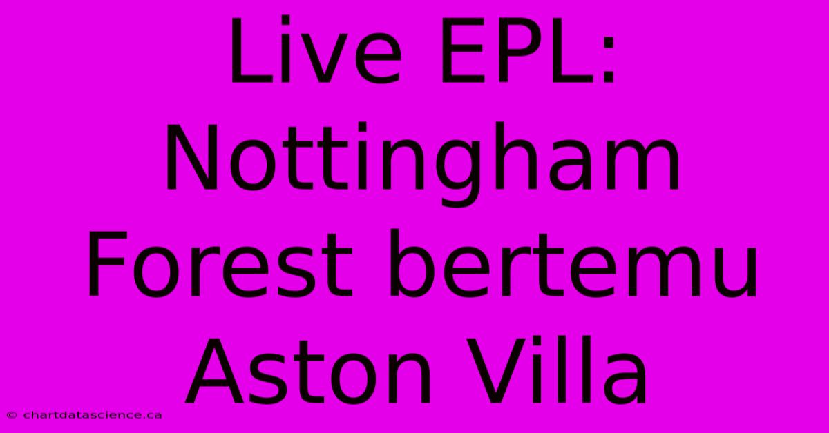 Live EPL: Nottingham Forest Bertemu Aston Villa