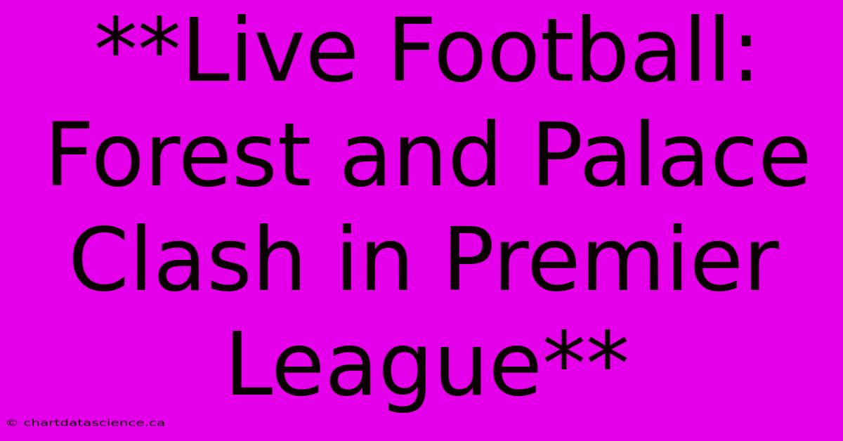 **Live Football: Forest And Palace Clash In Premier League**