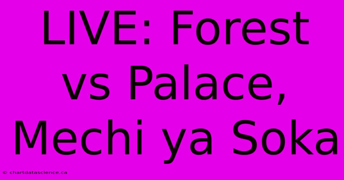 LIVE: Forest Vs Palace, Mechi Ya Soka