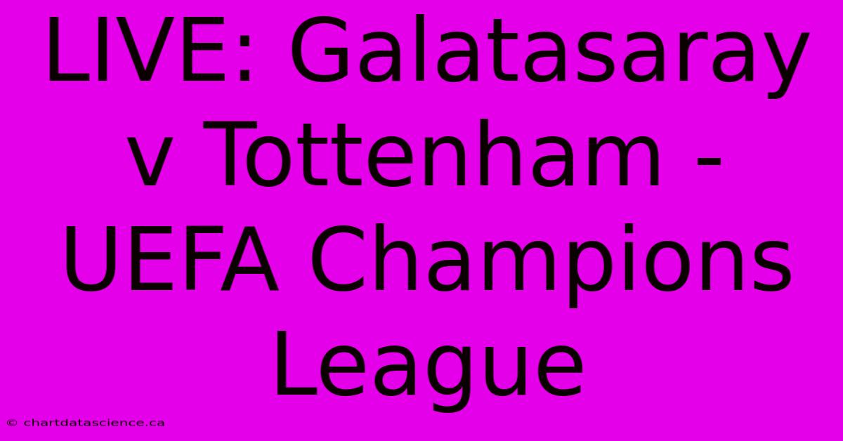 LIVE: Galatasaray V Tottenham - UEFA Champions League 