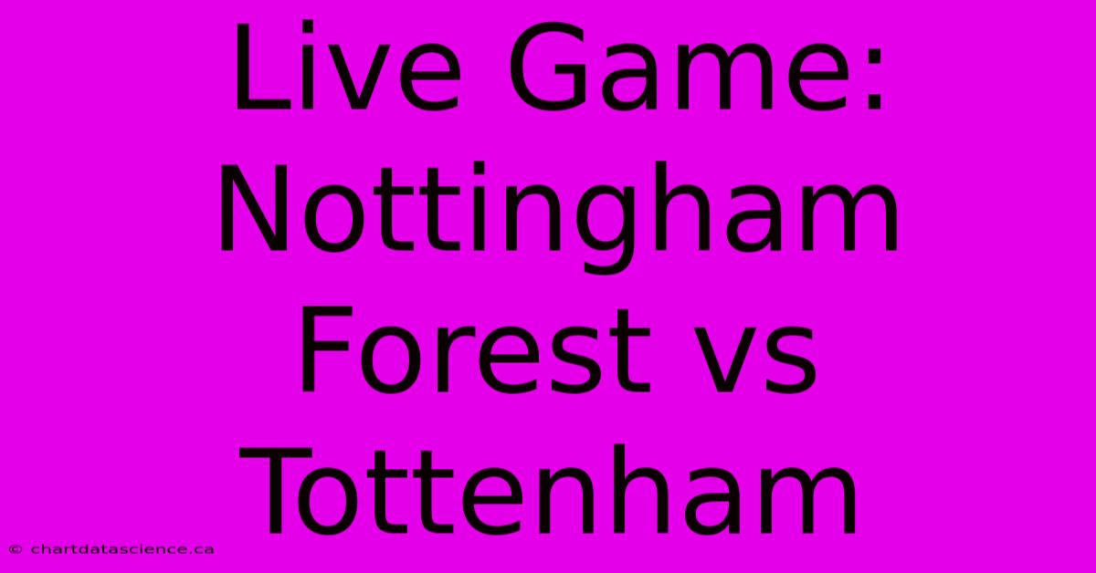 Live Game: Nottingham Forest Vs Tottenham