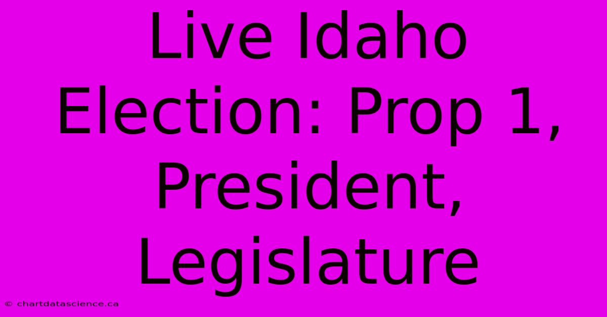 Live Idaho Election: Prop 1, President, Legislature 