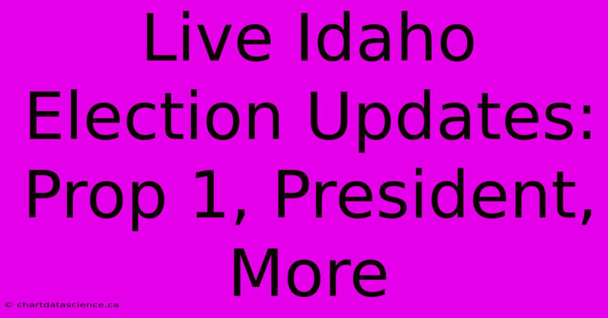 Live Idaho Election Updates: Prop 1, President, More