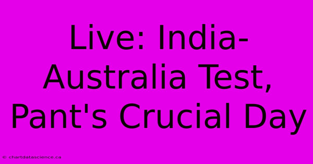 Live: India-Australia Test, Pant's Crucial Day