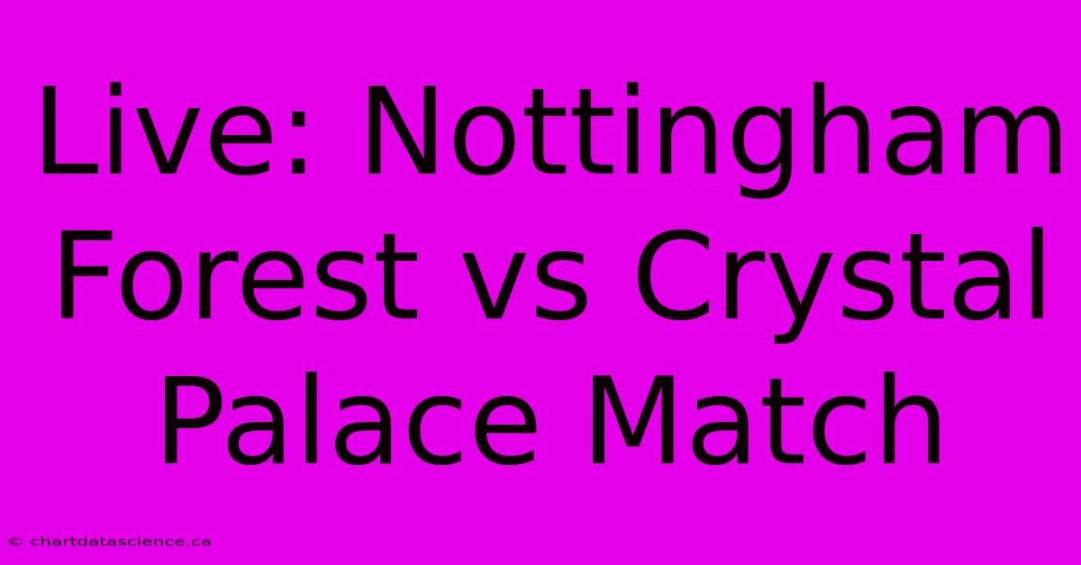 Live: Nottingham Forest Vs Crystal Palace Match