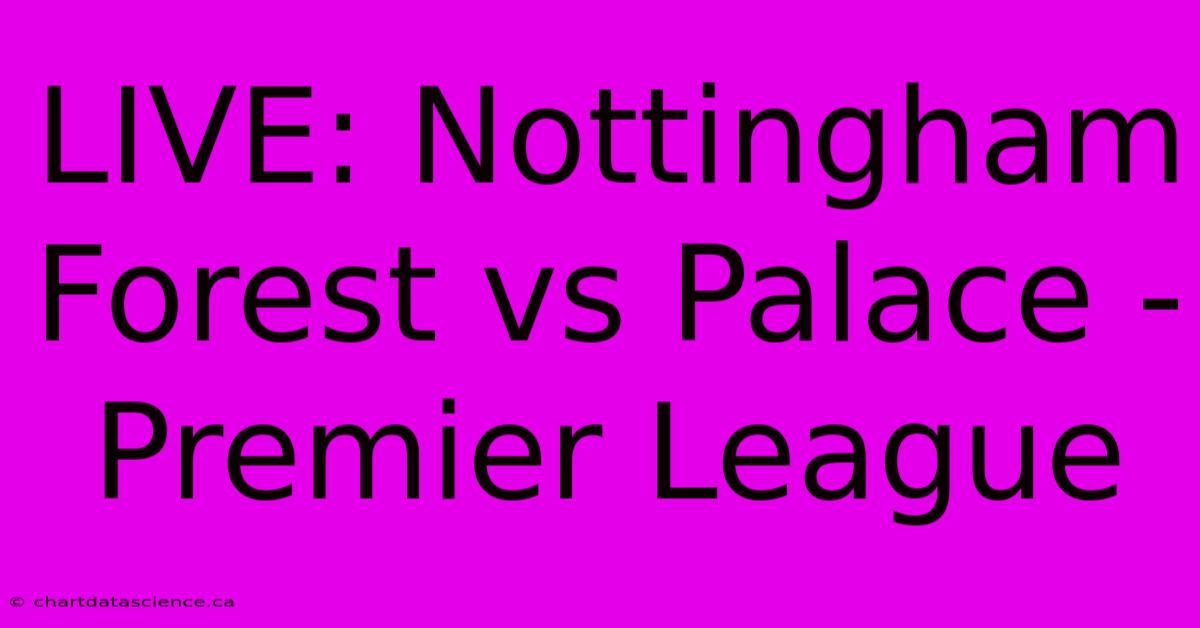 LIVE: Nottingham Forest Vs Palace - Premier League