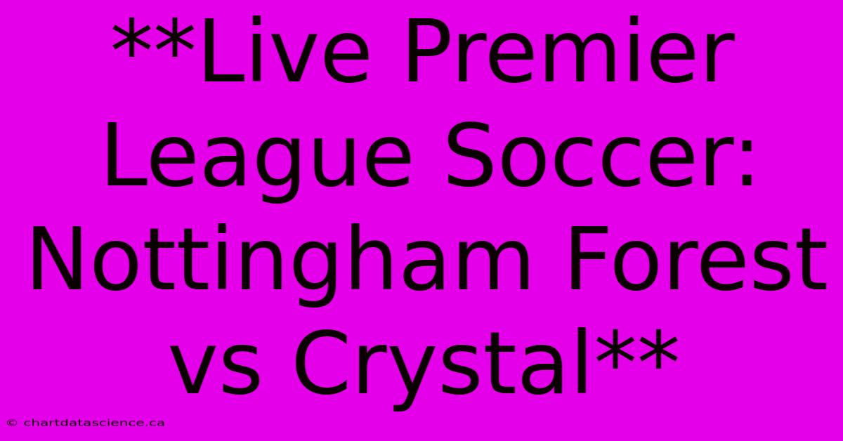 **Live Premier League Soccer: Nottingham Forest Vs Crystal**