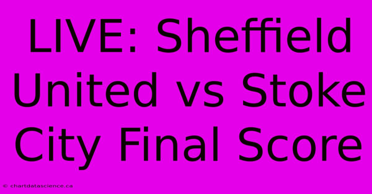 LIVE: Sheffield United Vs Stoke City Final Score