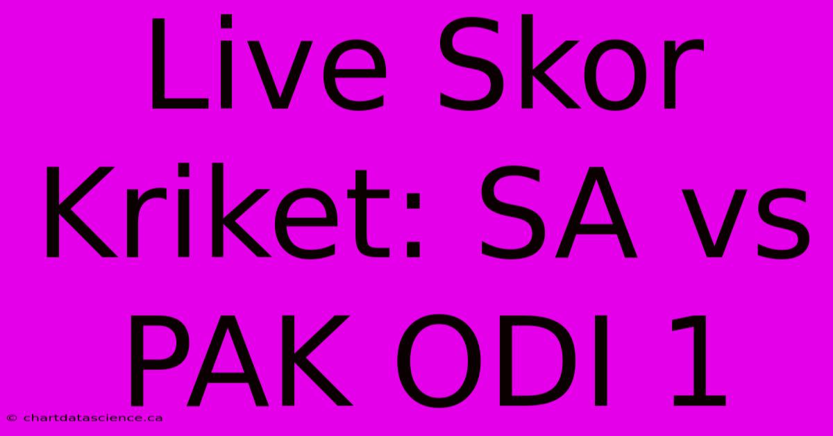 Live Skor Kriket: SA Vs PAK ODI 1