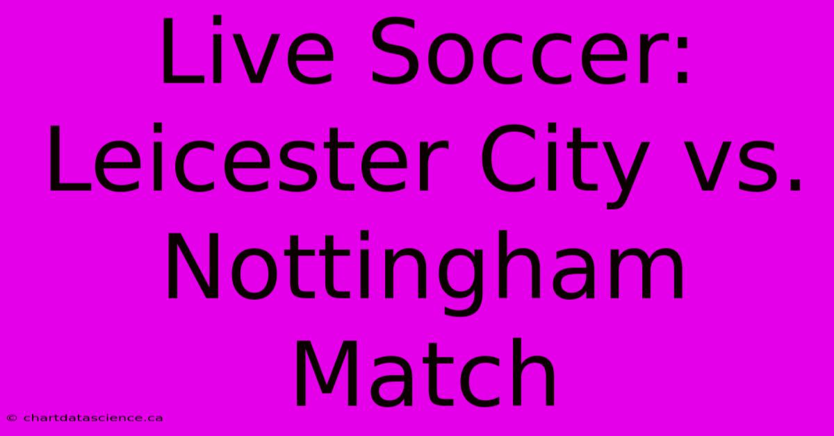 Live Soccer: Leicester City Vs. Nottingham Match