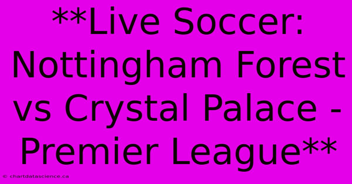 **Live Soccer: Nottingham Forest Vs Crystal Palace - Premier League**