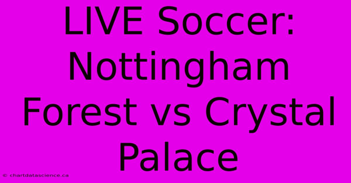 LIVE Soccer: Nottingham Forest Vs Crystal Palace