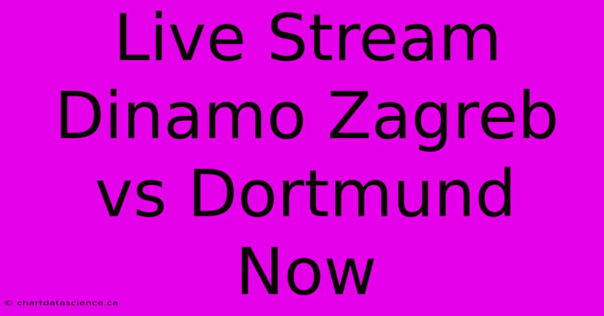 Live Stream Dinamo Zagreb Vs Dortmund Now