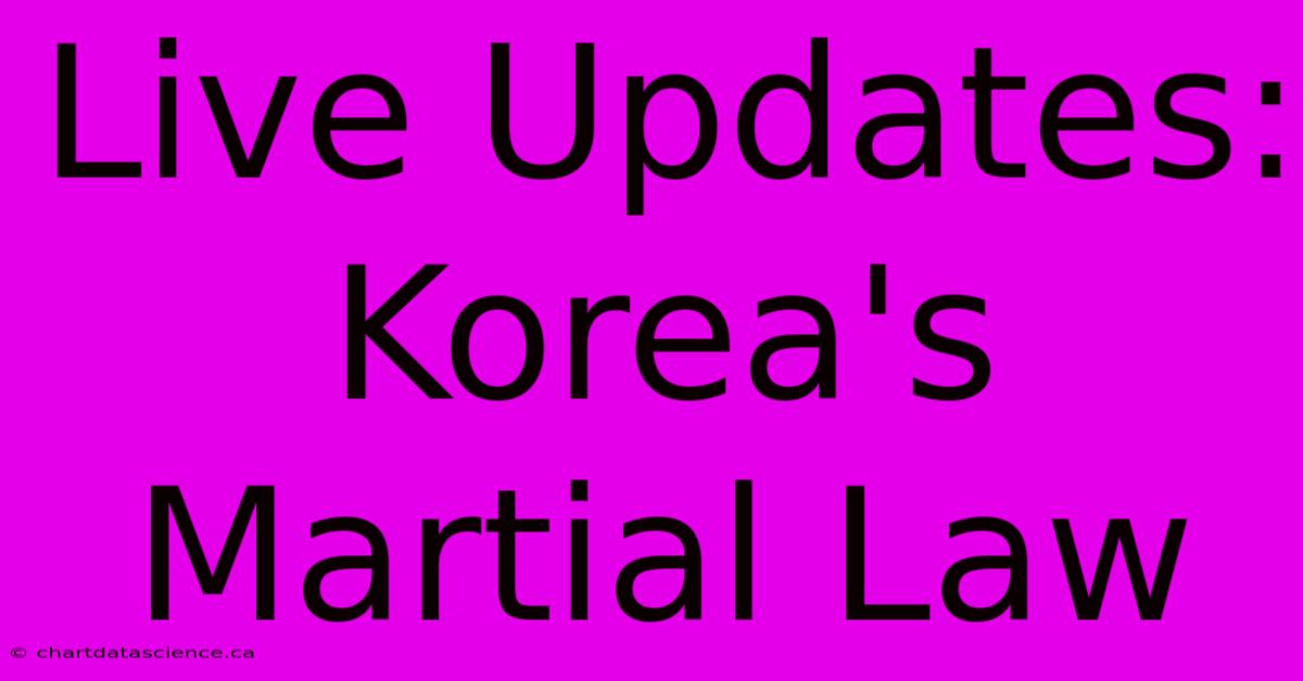 Live Updates: Korea's Martial Law