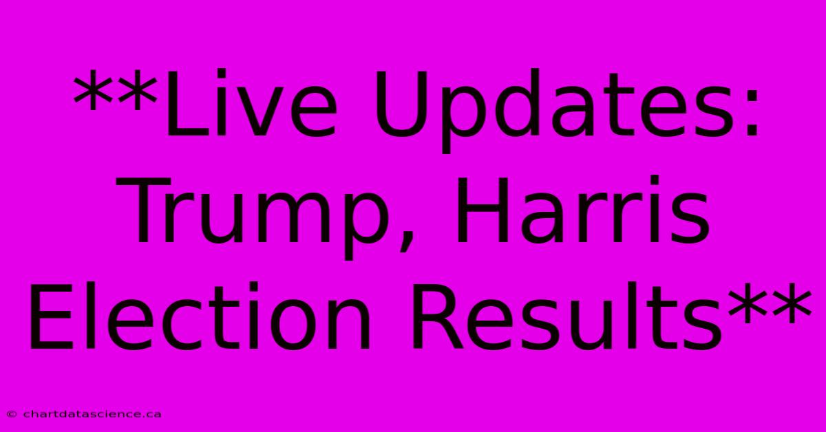 **Live Updates: Trump, Harris Election Results**