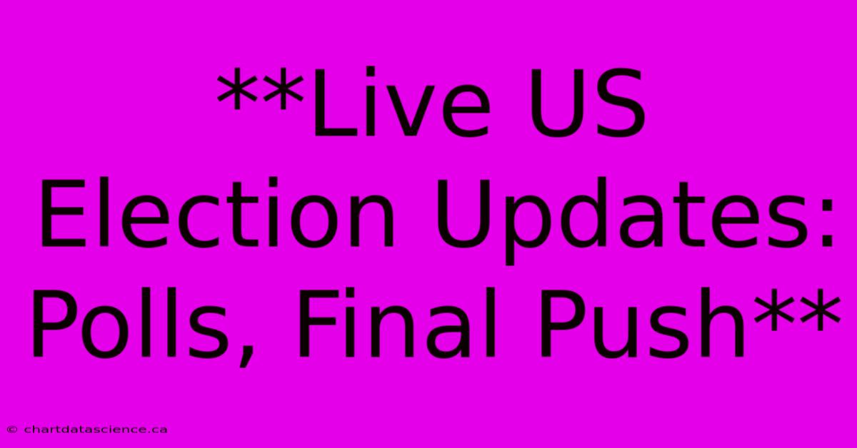 **Live US Election Updates: Polls, Final Push**