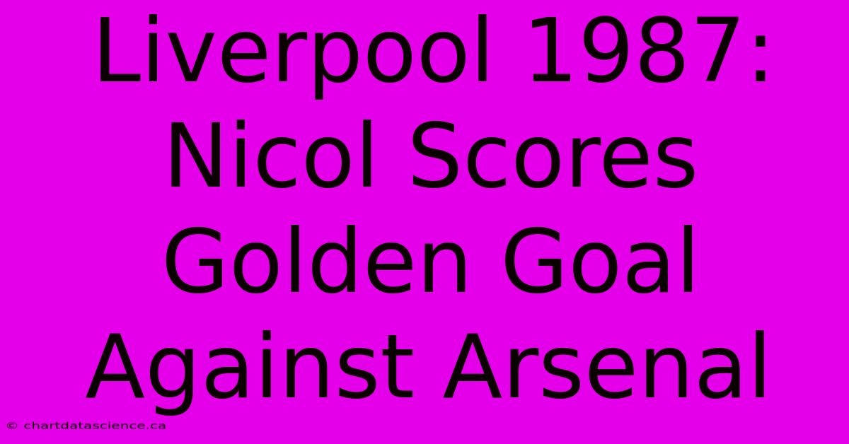 Liverpool 1987: Nicol Scores Golden Goal Against Arsenal 