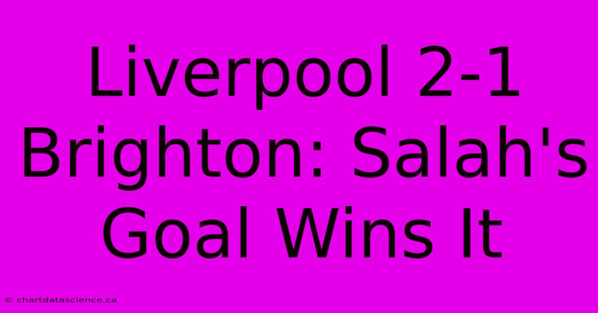 Liverpool 2-1 Brighton: Salah's Goal Wins It 