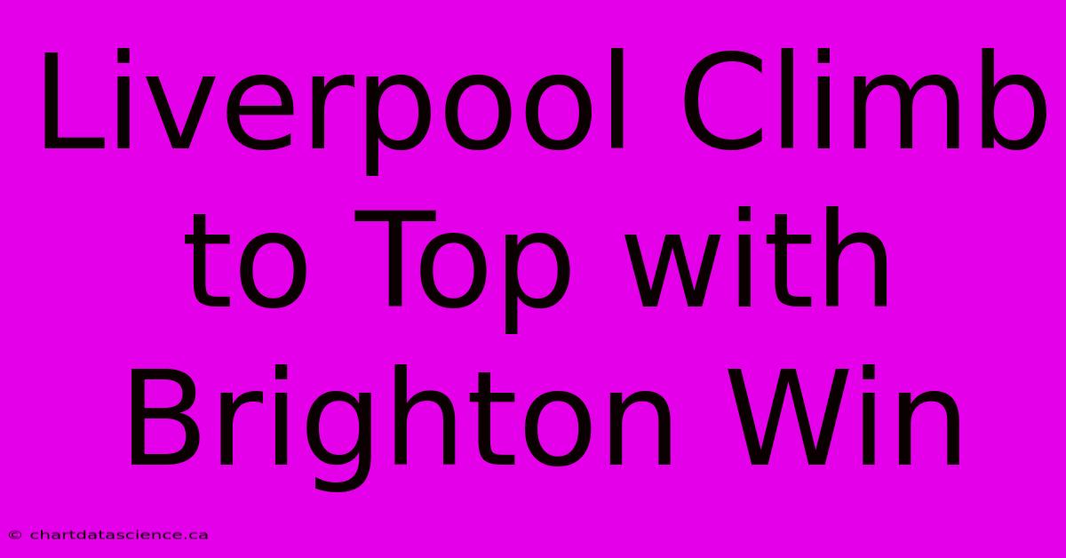 Liverpool Climb To Top With Brighton Win 