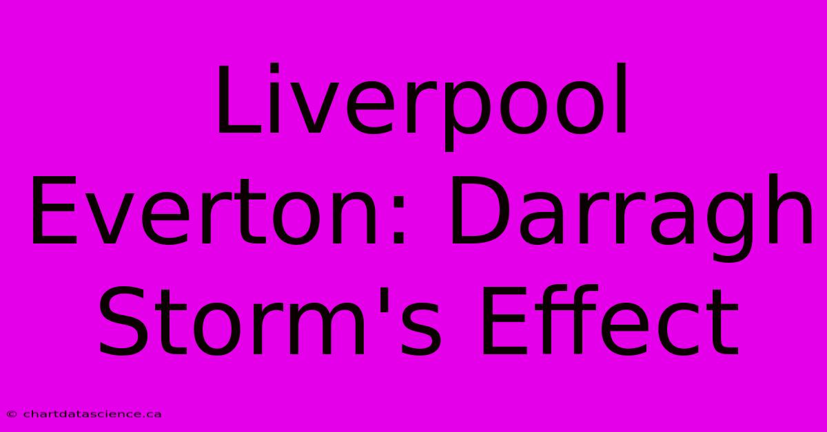 Liverpool Everton: Darragh Storm's Effect