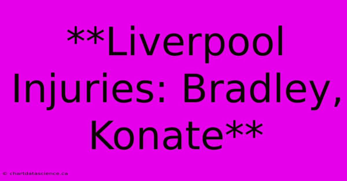 **Liverpool Injuries: Bradley, Konate**