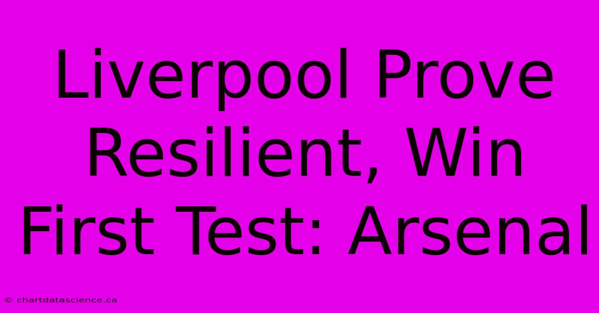 Liverpool Prove Resilient, Win First Test: Arsenal