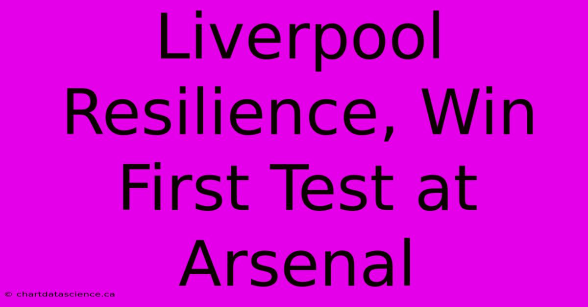 Liverpool Resilience, Win First Test At Arsenal