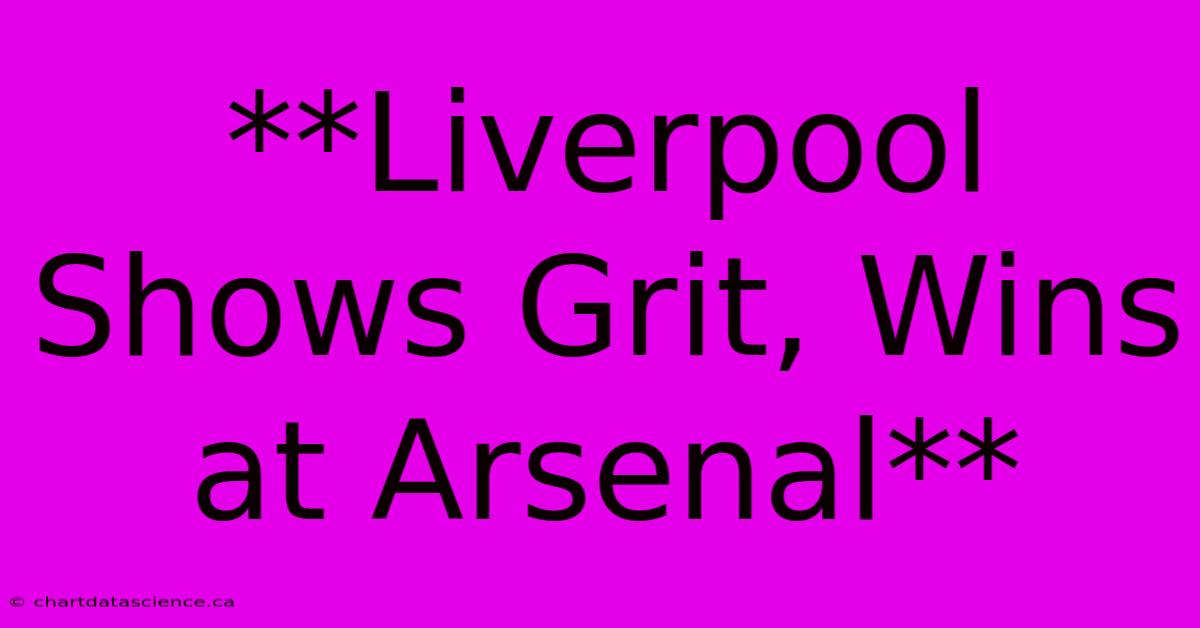 **Liverpool Shows Grit, Wins At Arsenal**