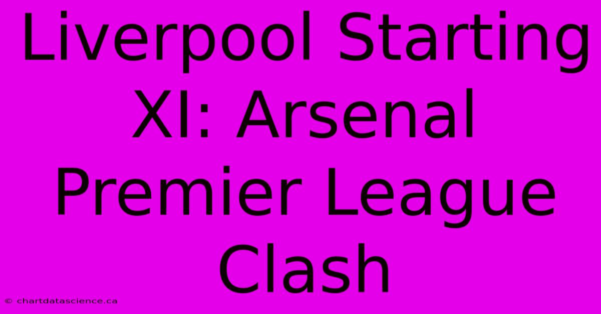 Liverpool Starting XI: Arsenal Premier League Clash