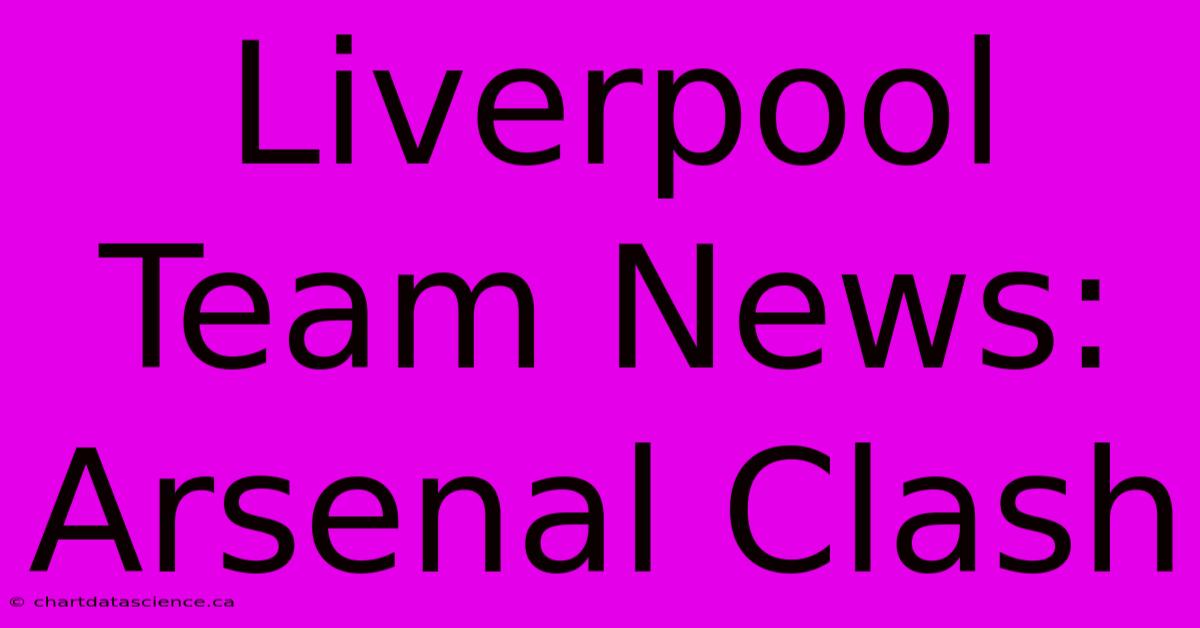 Liverpool Team News: Arsenal Clash