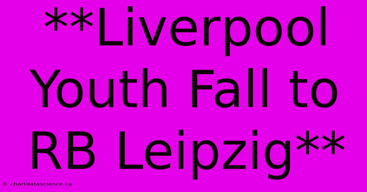 **Liverpool Youth Fall To RB Leipzig**