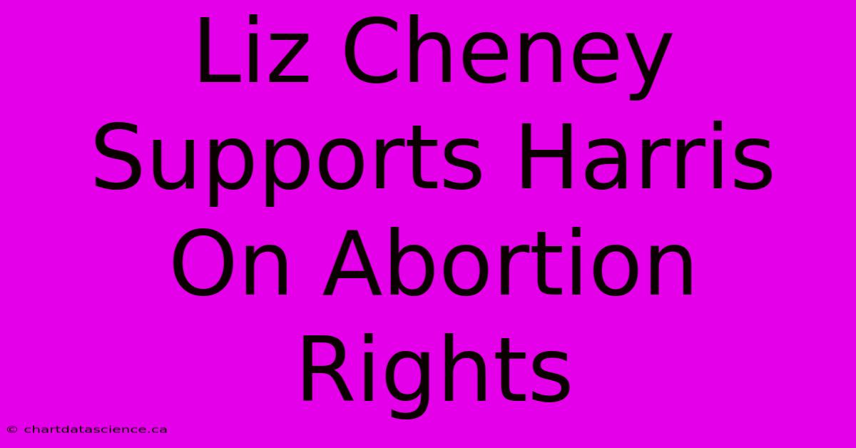 Liz Cheney Supports Harris On Abortion Rights