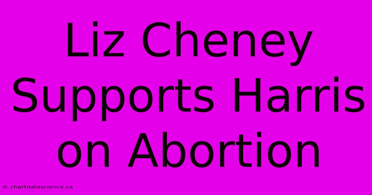 Liz Cheney Supports Harris On Abortion