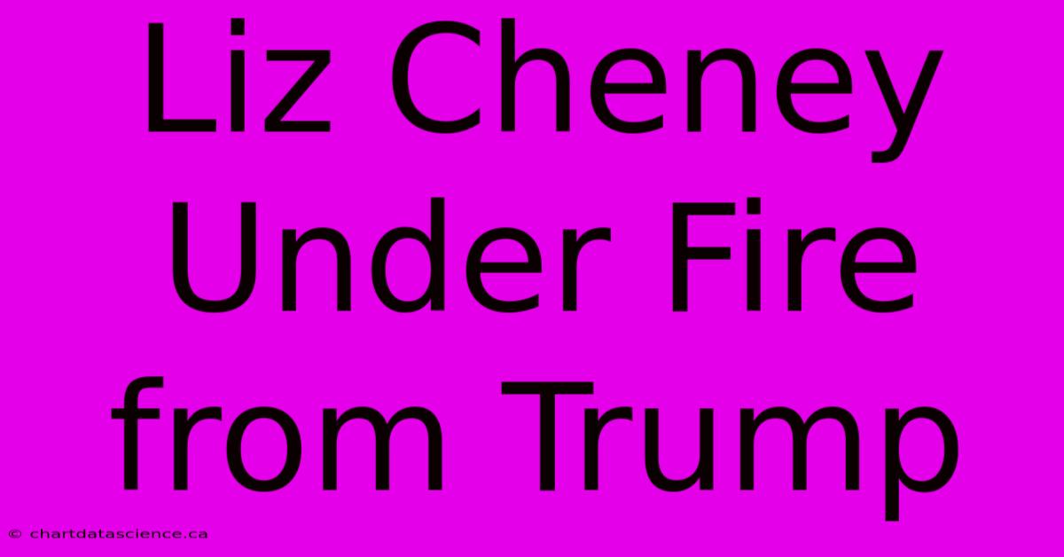 Liz Cheney Under Fire From Trump 