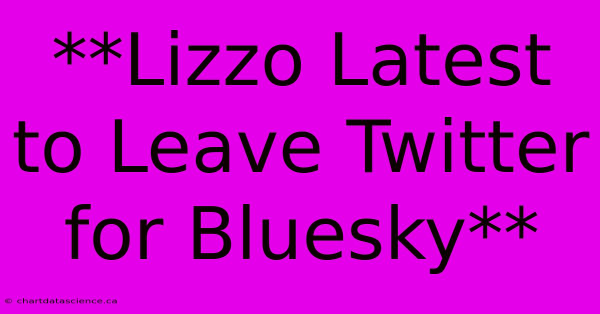 **Lizzo Latest To Leave Twitter For Bluesky**