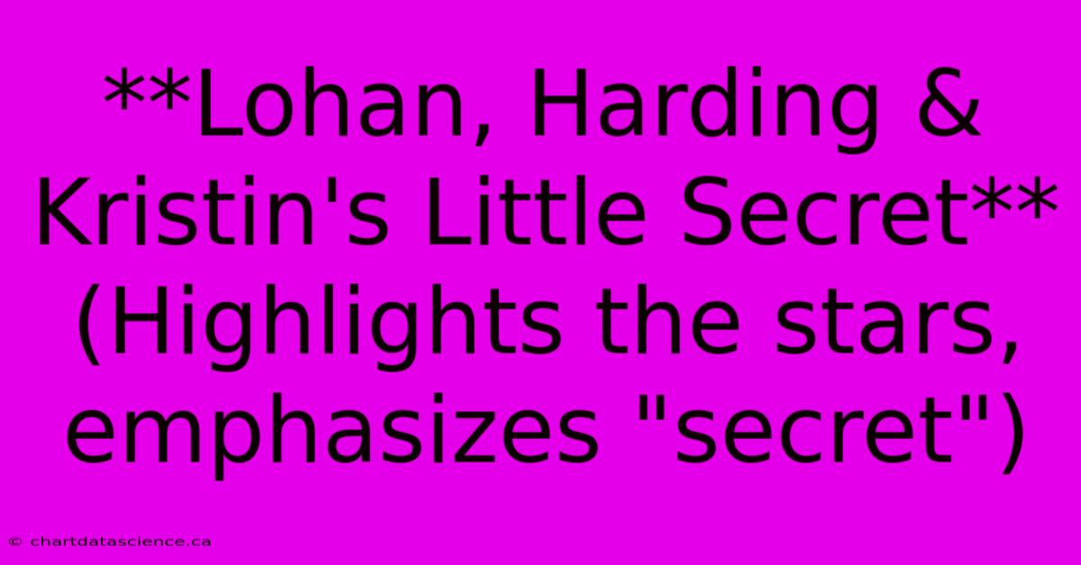 **Lohan, Harding & Kristin's Little Secret** (Highlights The Stars, Emphasizes 