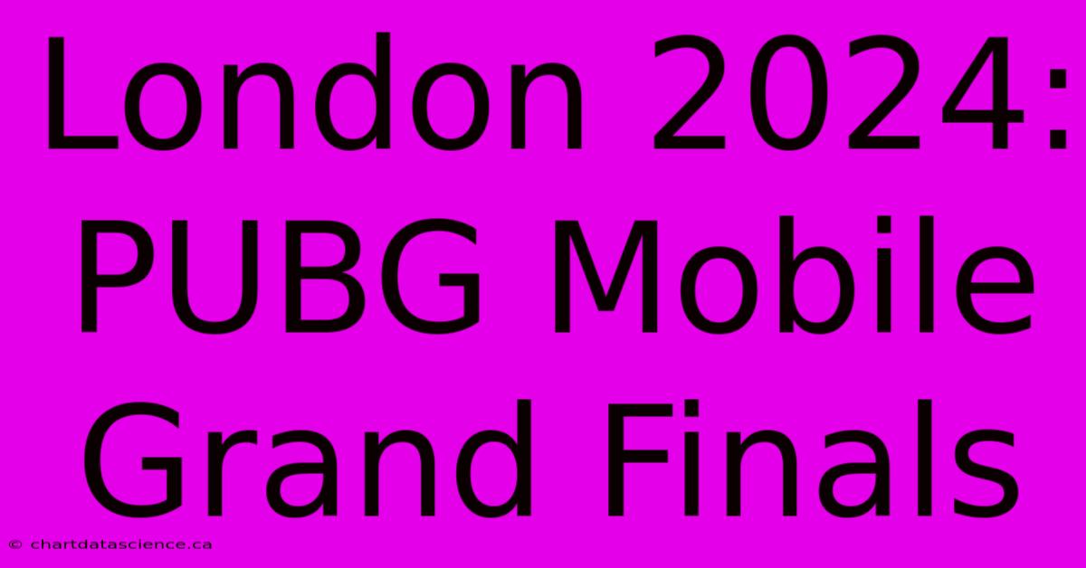 London 2024: PUBG Mobile Grand Finals