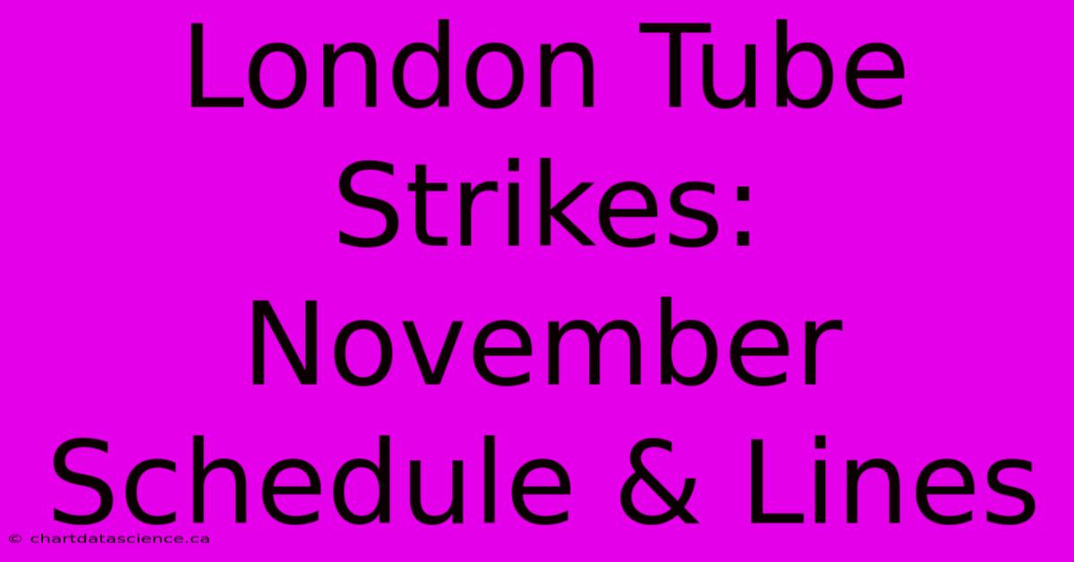 London Tube Strikes: November Schedule & Lines 