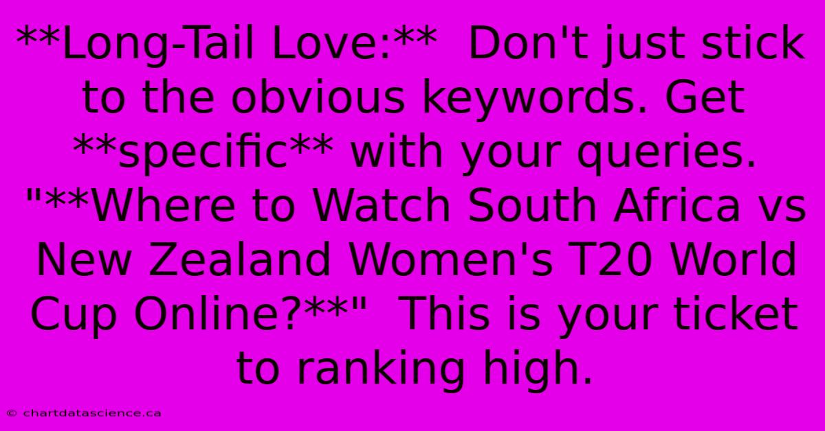 **Long-Tail Love:**  Don't Just Stick To The Obvious Keywords. Get **specific** With Your Queries.  