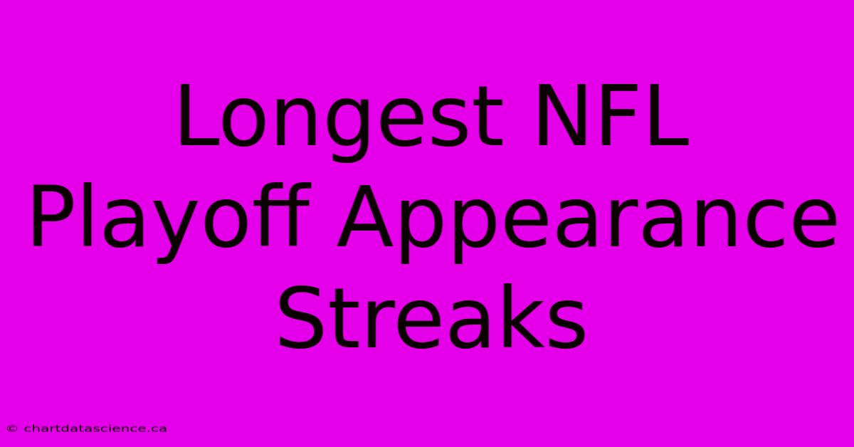 Longest NFL Playoff Appearance Streaks