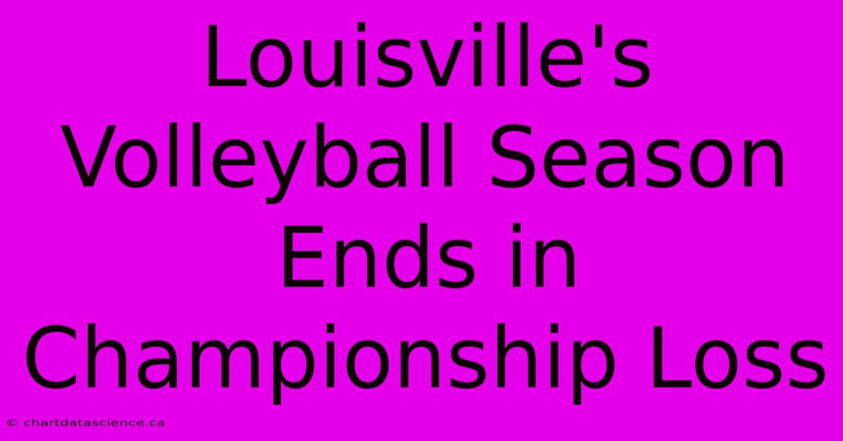 Louisville's Volleyball Season Ends In Championship Loss