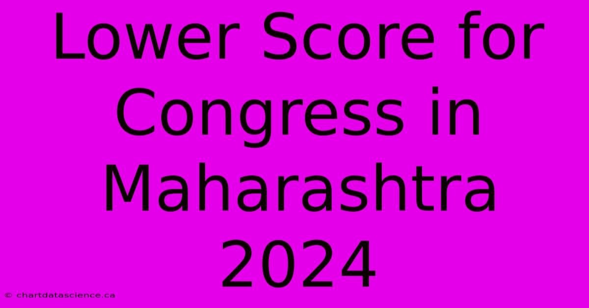 Lower Score For Congress In Maharashtra 2024