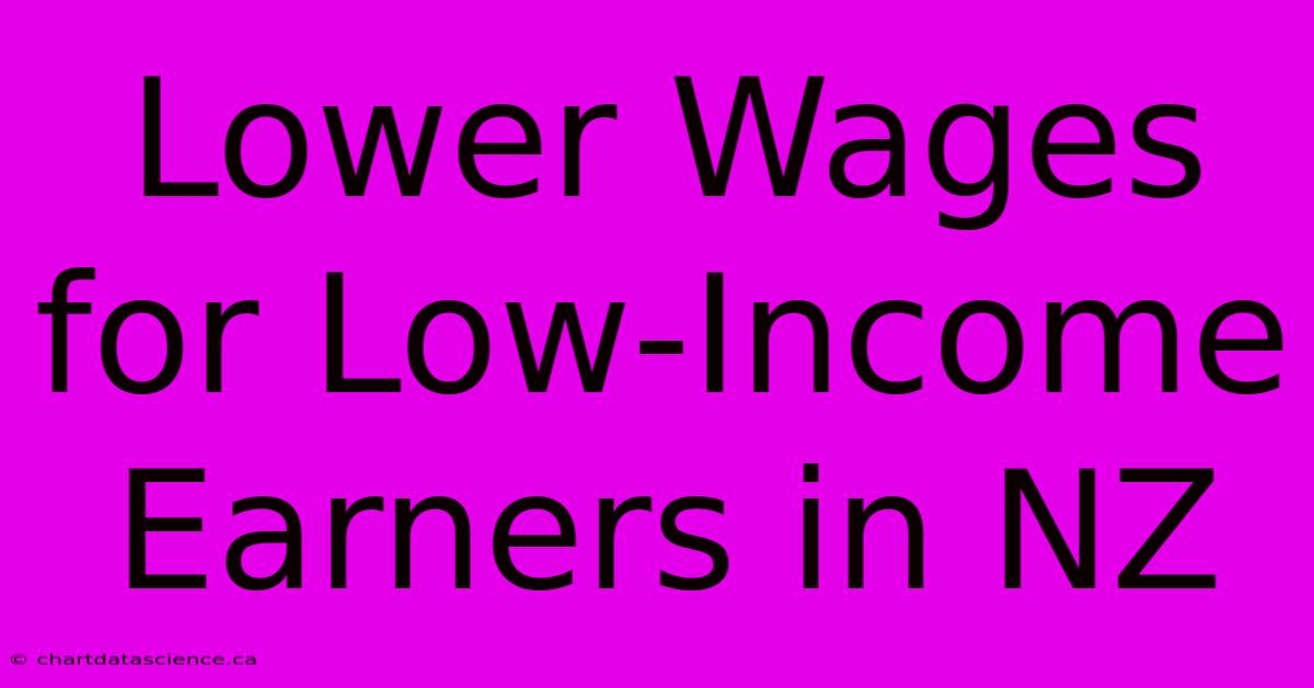 Lower Wages For Low-Income Earners In NZ