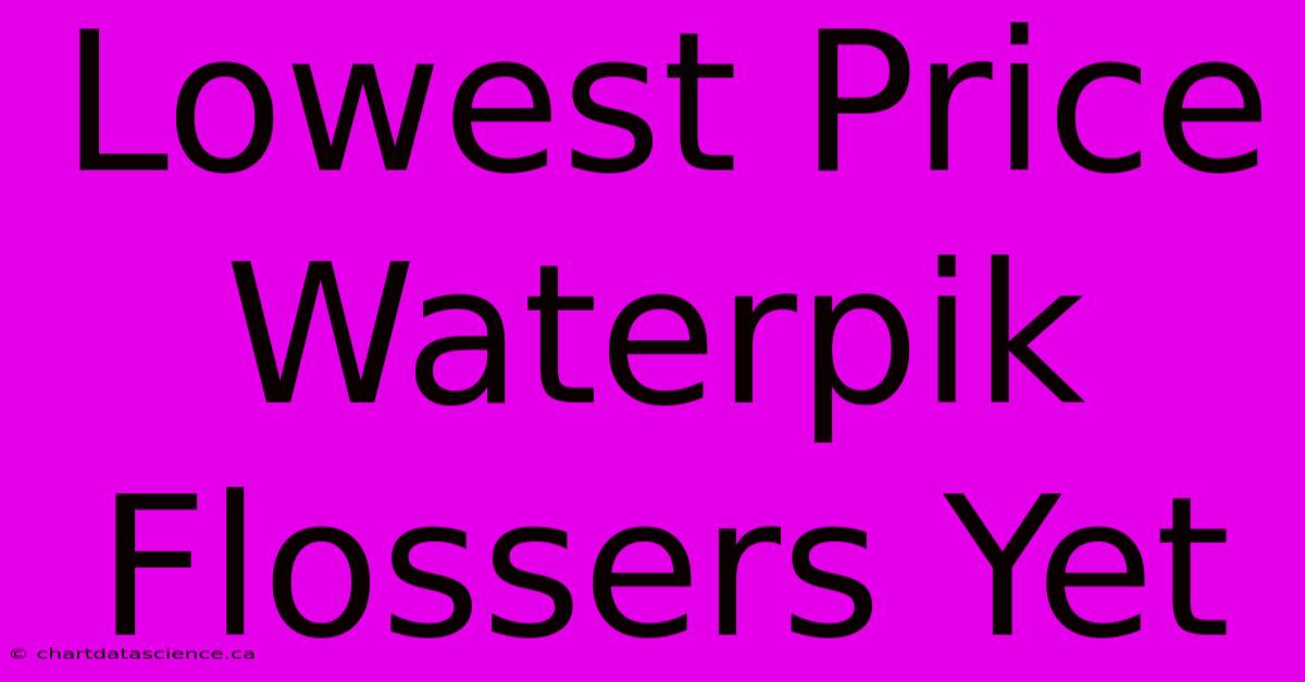 Lowest Price Waterpik Flossers Yet