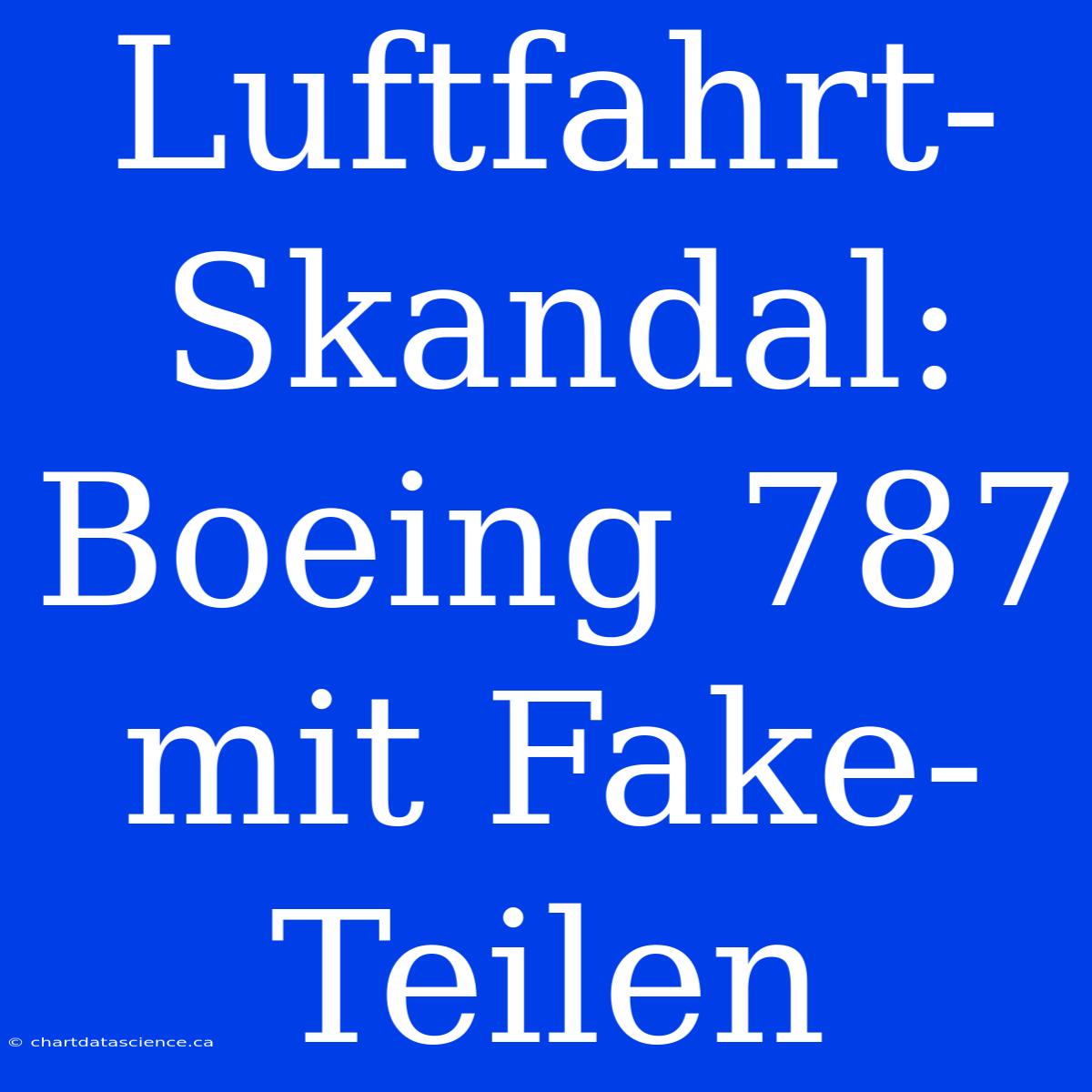 Luftfahrt-Skandal: Boeing 787 Mit Fake-Teilen