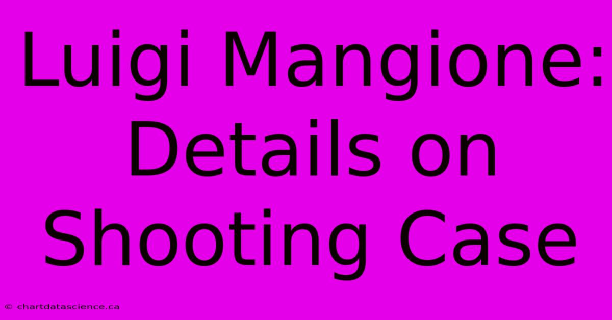 Luigi Mangione: Details On Shooting Case