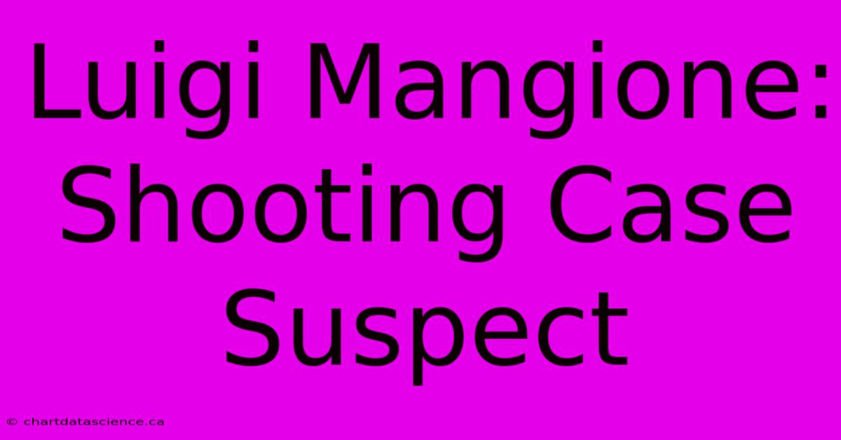 Luigi Mangione: Shooting Case Suspect