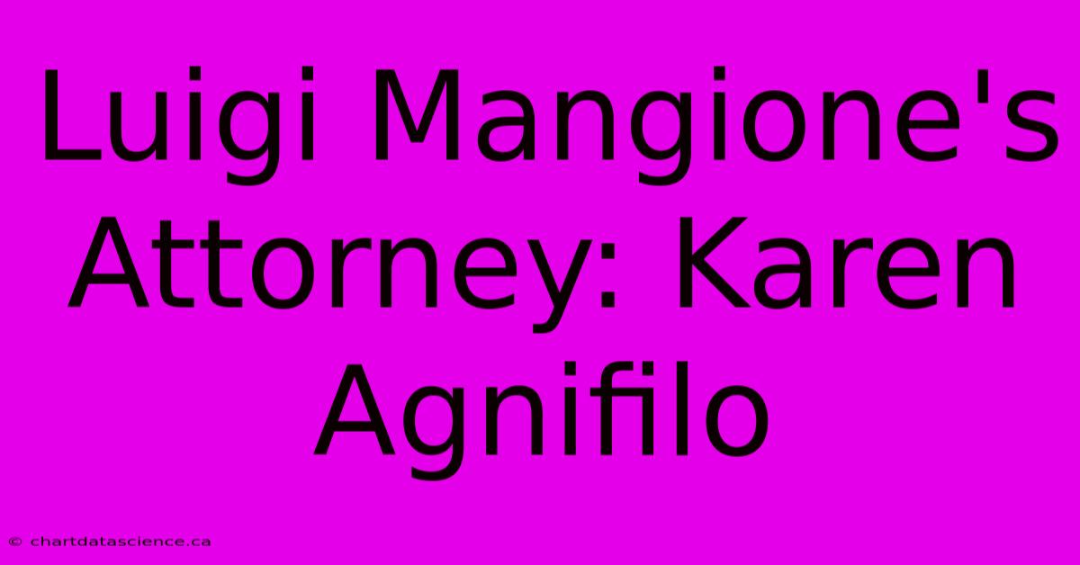 Luigi Mangione's Attorney: Karen Agnifilo