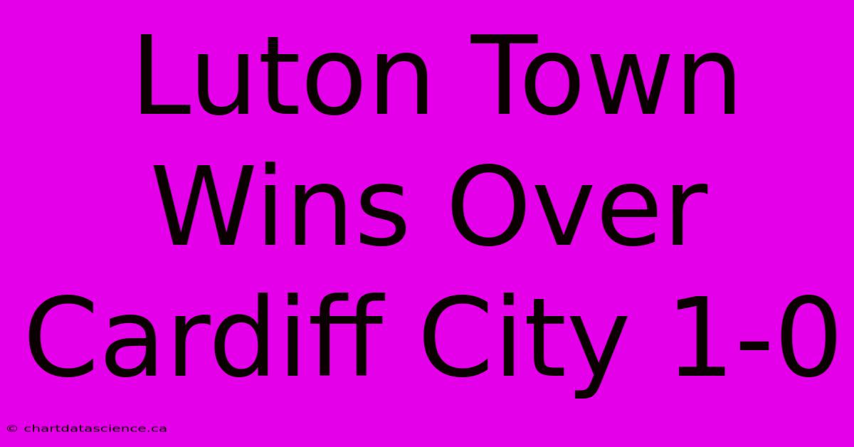 Luton Town Wins Over Cardiff City 1-0