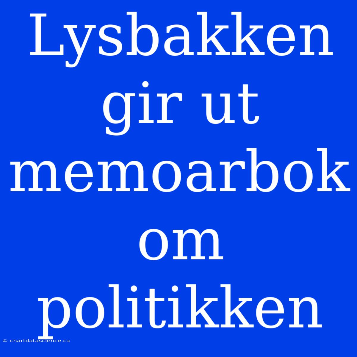 Lysbakken Gir Ut Memoarbok Om Politikken